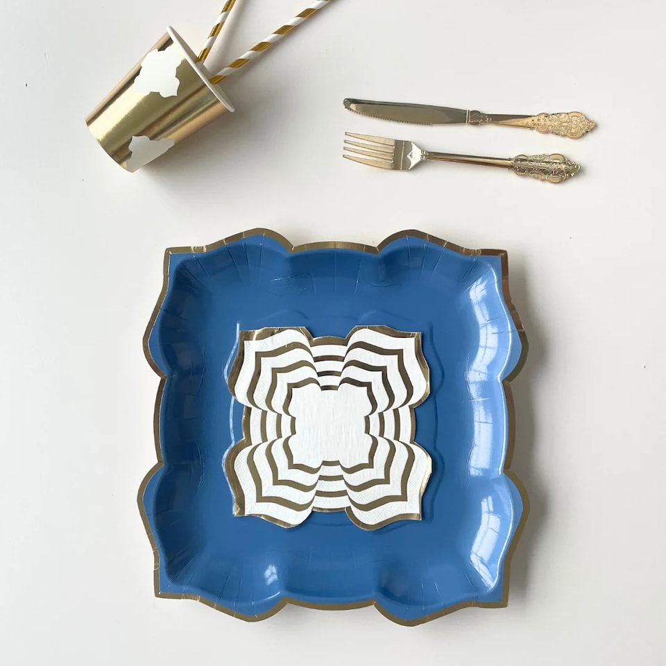 image 1 of Lotus Large Party Plates (10pk) - Blueberry (Navy) | Blue | Navy | 30 | 10