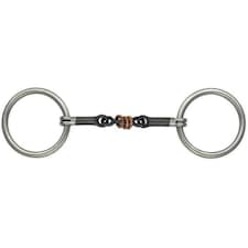 Shires Sweet Iron Roller Horse Snaffle Bit - Black - 6in