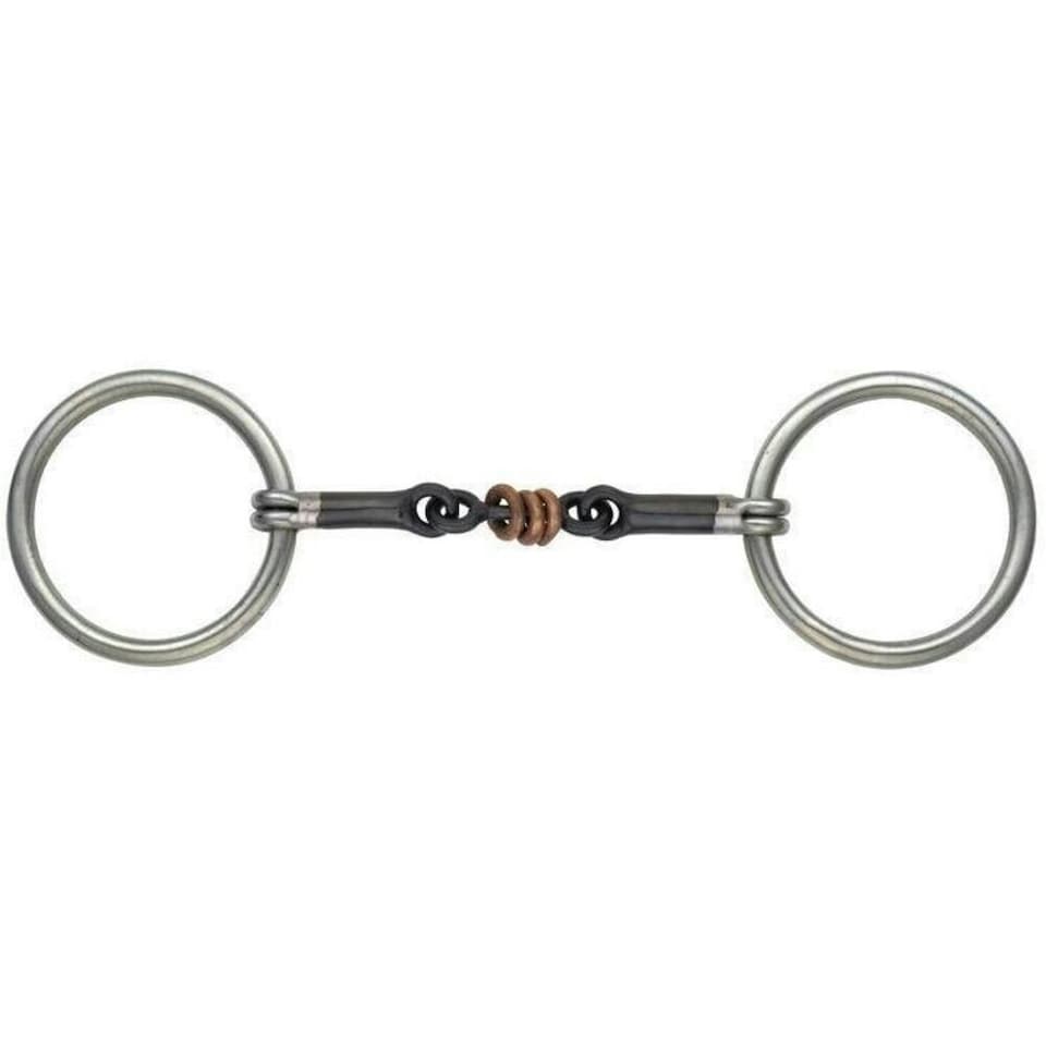 image 1 of Shires Sweet Iron Roller Horse Snaffle Bit - Black - 6in
