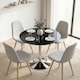 image 6 of HOMCOM Round Bar Table, Dining Table with Tempered Glass Top and Steel Frame