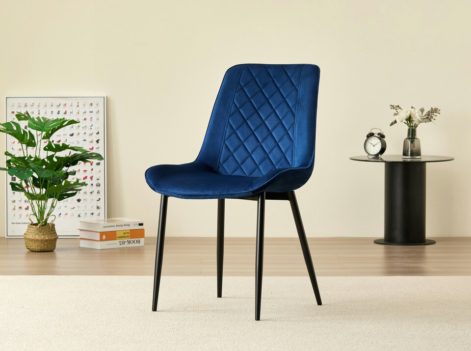 image 1 of New York Dining Table with 4 Amelia Velvet Chairs | Green | 5