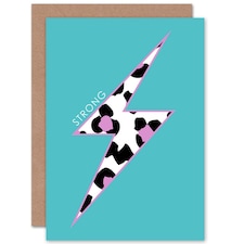 Purple Solid Strong Leopard Quote Card
