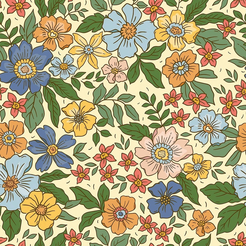 image 1 of Gorgeous Gardenia Wallpaper in Lemon Multi