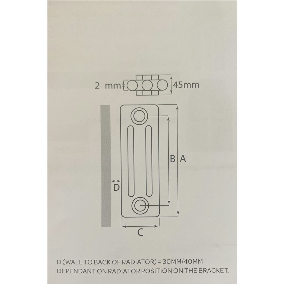 image 1 of 400mm (H) x 830mm (W) - White Horizontal Radiator (New Yorker Classic) - 4 Columns - (0.6m x 0.83m) - Depth 148mm