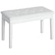 image 1 of HOMCOM Classic Piano Bench Padded Seat Wooden Makeup Stool, White