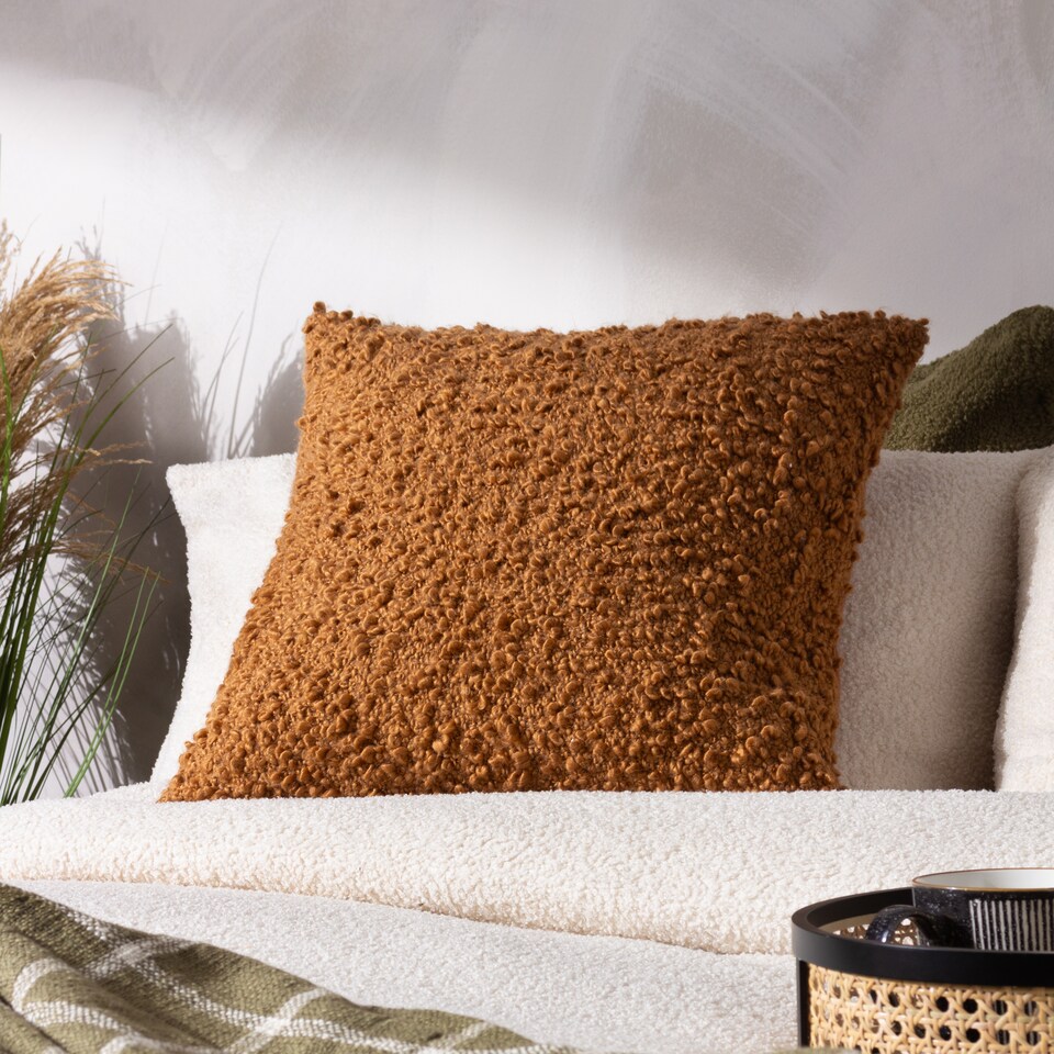 image 1 of Yard Ulsmere Boucle Cushion, Ginger, 45 x 45cm