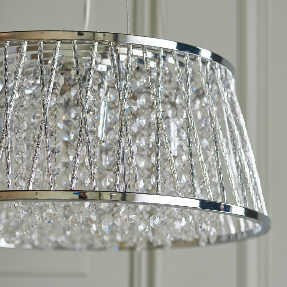 image 1 of Sophia 5 Light Pendant Chrome, Crystal (K5) Detail, G9