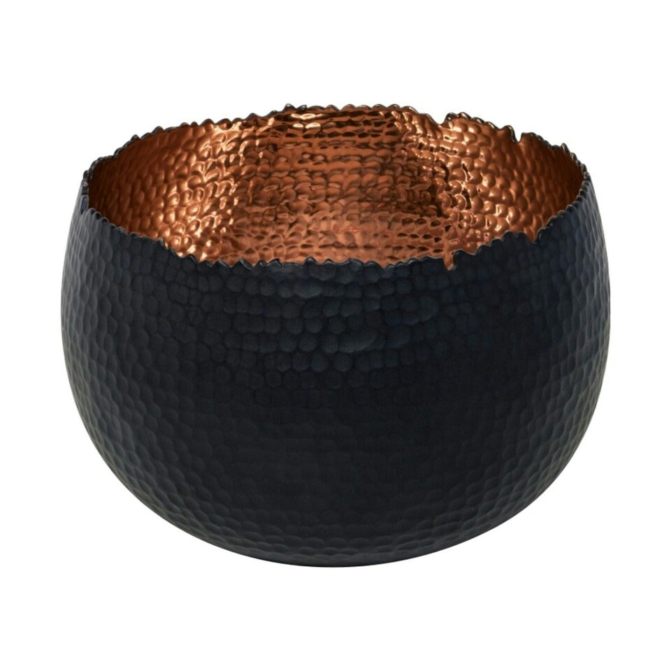 image 1 of Hammered Bowl Planter - Iron - L30 x W30 x H21 cm - Black | Black