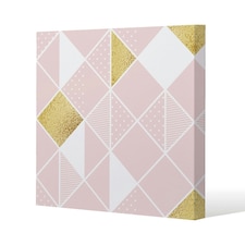 Pink & Gold Geometric (Canvas Print) 127 x 127 x 4cm