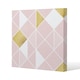 image 1 of Pink & Gold Geometric (Canvas Print) 127 x 127 x 4cm