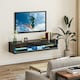 image 2 of HOMCOM High Gloss TV Stand Unit Wall Mounted with LED Lights