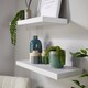 image 6 of Floating Storage Shelf Wall Mounted Wooden CD DVD Book Shelves Home Living Room | White