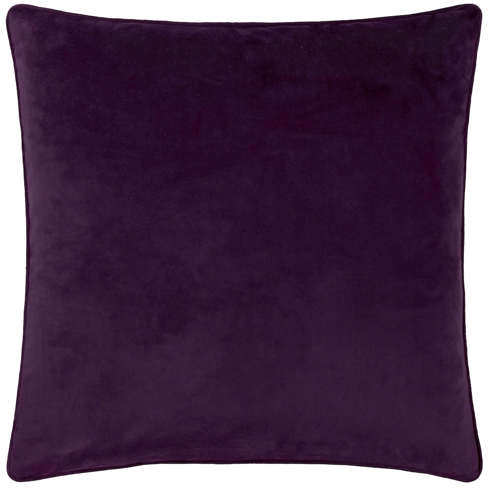 image 1 of Paoletti Guilded Palms Embroidered Plum Cushion Cover 45 x 45 cm Multi