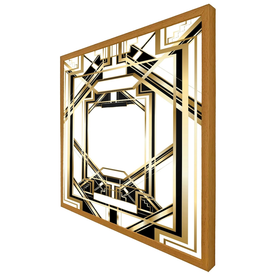 image 1 of Art deco golden black frame (Picture Frame) Brown | XL