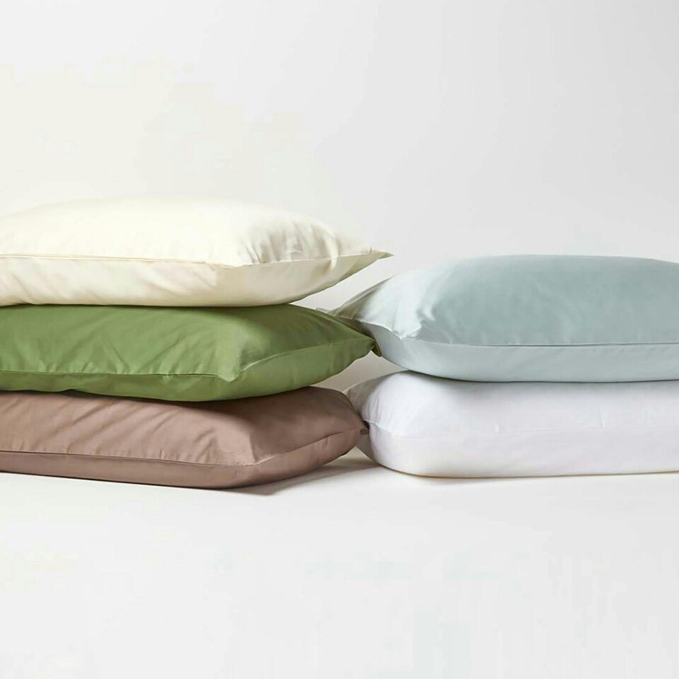 image 1 of Homescapes White Organic Cotton Deep Fitted Sheet 18 inch 400 Thread count, Double | White | Double