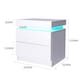 image 2 of Levede 2 Drawer Bedside Table High Gloss RGB LED Nightstand Cabinet | White | White
