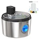 image 1 of PawHut Wireless 4L Cat Water Fountain for Drinking Stainless Steel Cordless | Silver | Silver | 22.5 x 22.5 x 19.5 cm