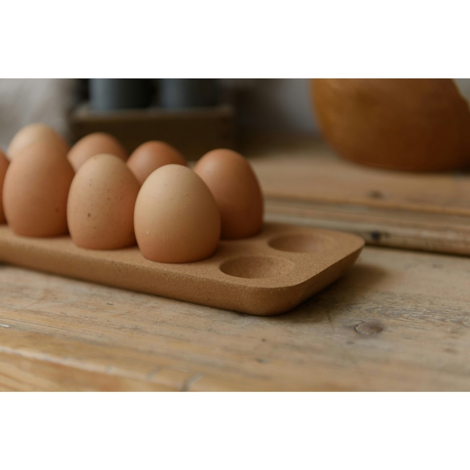 image 1 of KitchenCraft Egg Holder Wood Cork 12 Hole