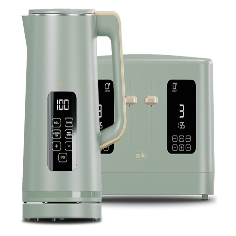image 1 of Cello Breakfast Bundle - Digital Kettle and 4 Slice Toaster
