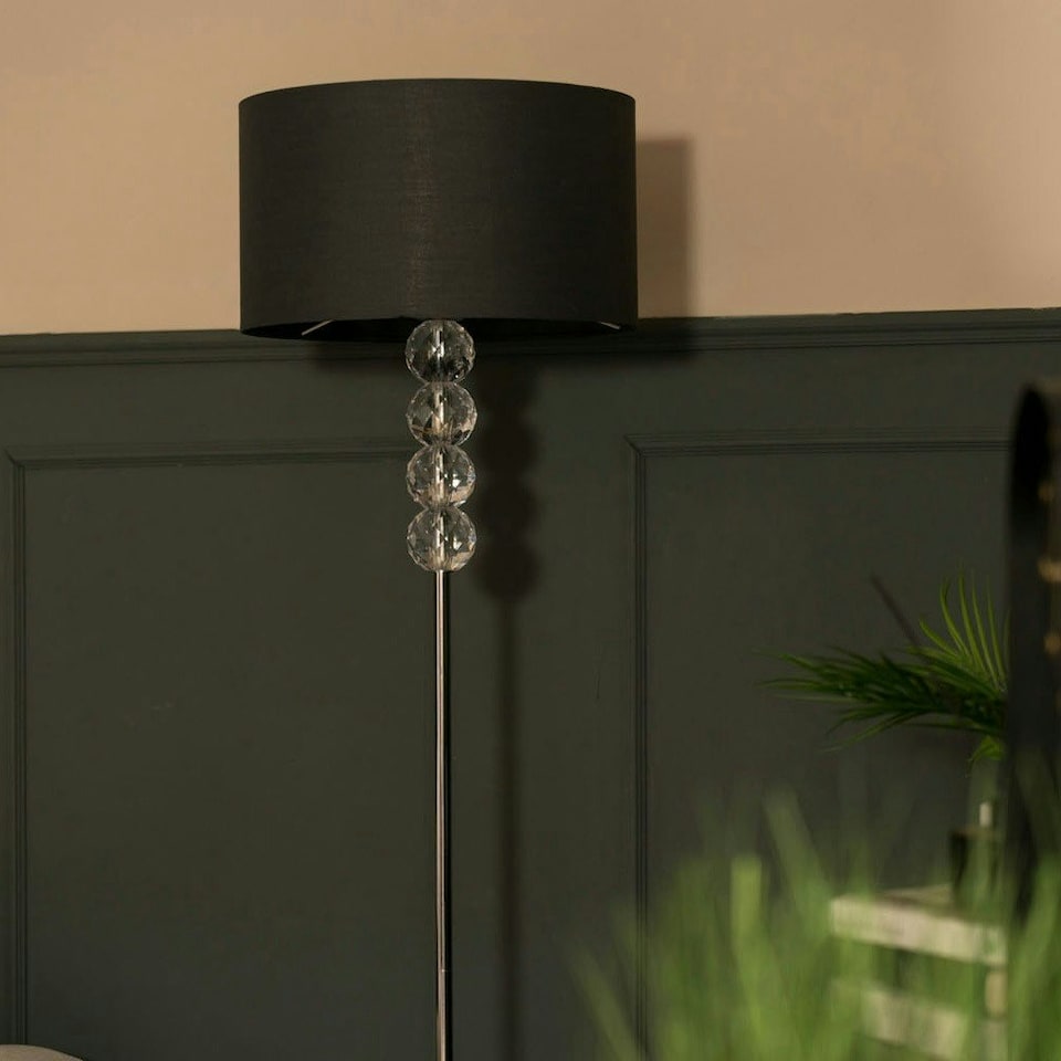 image 1 of ValueLights Eleanor Silver Chrome & Clear Acrylic Ball Floor Lamp Base