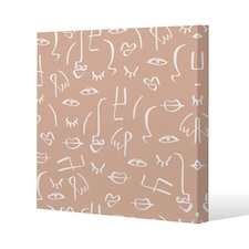line drawing abstract faces (Canvas Print) 101 x 101 x 4cm