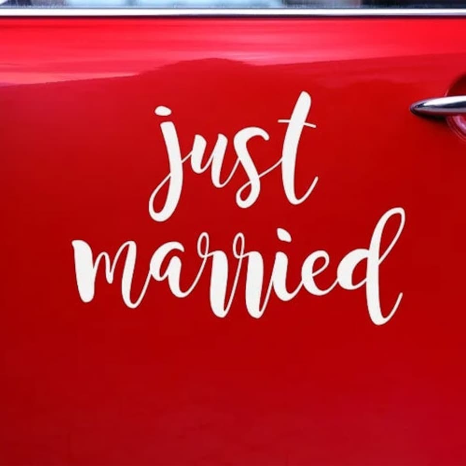 image 1 of Just Married Wedding Car Sticker