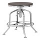 image 3 of Gator Ash Wood Silver Chromed Metal Stool Silver