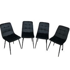 Dining Chairs Set of 4 Black Velvet Kitchen chairs Black