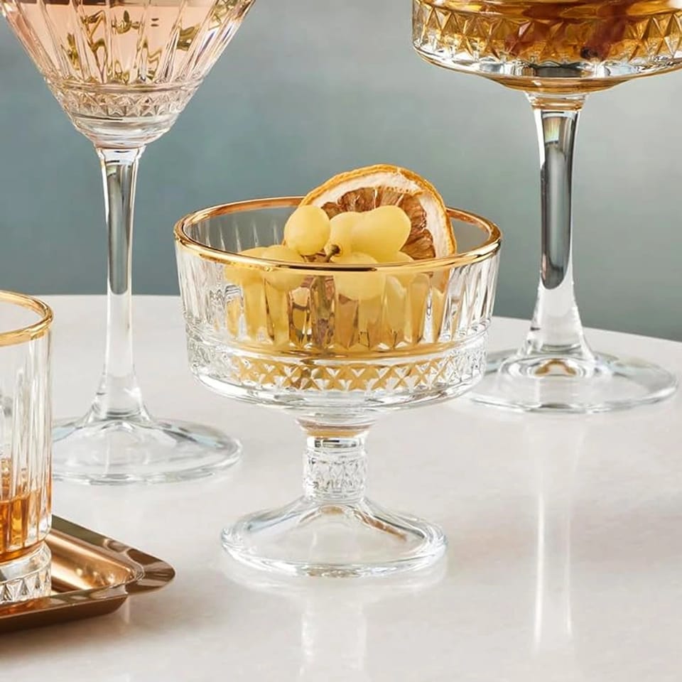 image 1 of Glass Dessert Bowls Ice Cream Sundae Fruit Cocktail Pudding Footed Dessert Cups | Clear | Clear | Set of 4