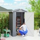 image 2 of Outsunny 4 x 3ft Garden Shed Storage w/ Foundation Kit, Vents, Grey