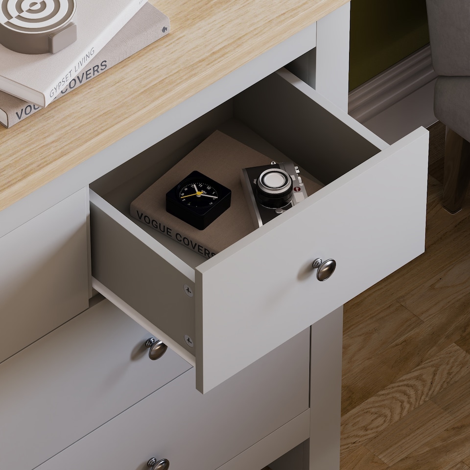 image 1 of Vida Designs Arlington 7 Drawer Chest of Drawers Shaker Bedroom Storage, Grey & Oak