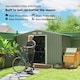 image 3 of Outsunny 9 x 6FT Galvanised Garden Storage Shed with Sliding Door, Light Green