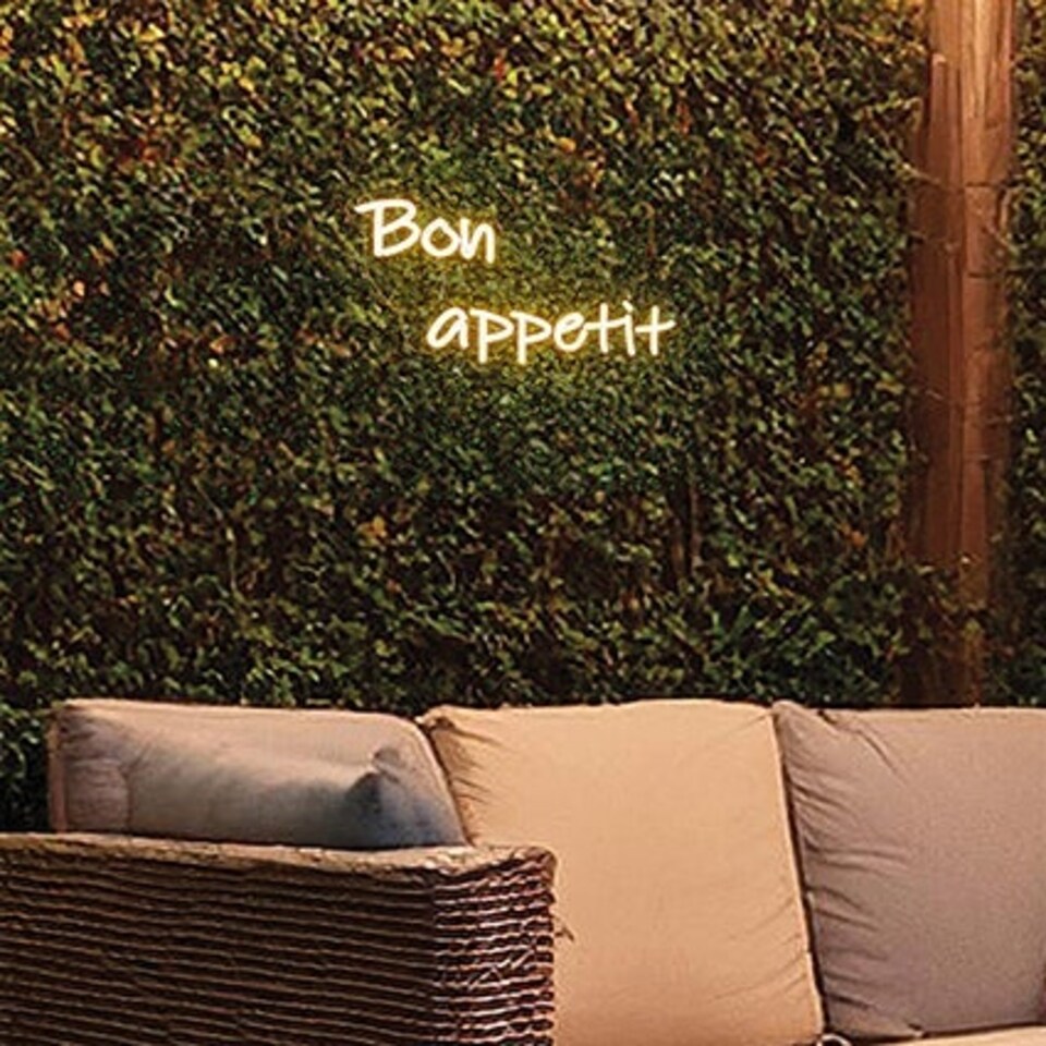 image 1 of The Outdoor Living Company LED Neon Wall Sign Quote - Bon Appetit