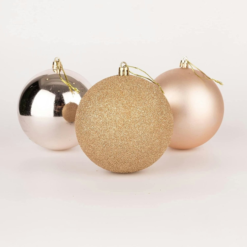 image 1 of Baubles Champagne 10cm - 3-Piece Set, PVC
