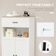 image 5 of HOMCOM Kitchen Cupboard Storage Cabinet with Drawer, Countertop, White White | Natural Wood Effect