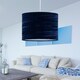 image 5 of Set of 2 Navy Blue Crushed Velvet 33cm Pendant Lightshades | Blue | Large | 2