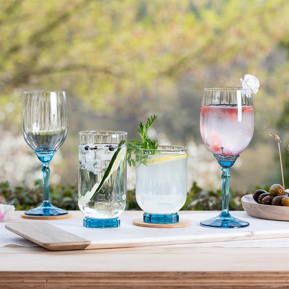 image 1 of Bormioli Rocco Florian Red Wine Glasses - 535ml - Blue - Pack of 6