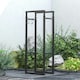 image 8 of Outsunny 100-150cm Retractable Metal Firewood Log Holder Rack with Hooks