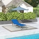 image 6 of Outsunny Folding Beach Chair Chaise Lounge 4 Adjustable Positions, Blue