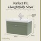 image 5 of Bathroom Wall Hung 1-Drawer Vanity Unit & Fireclay Basin, Green, 800mm | Green | Satin Green | 470 x 830 x 496mm