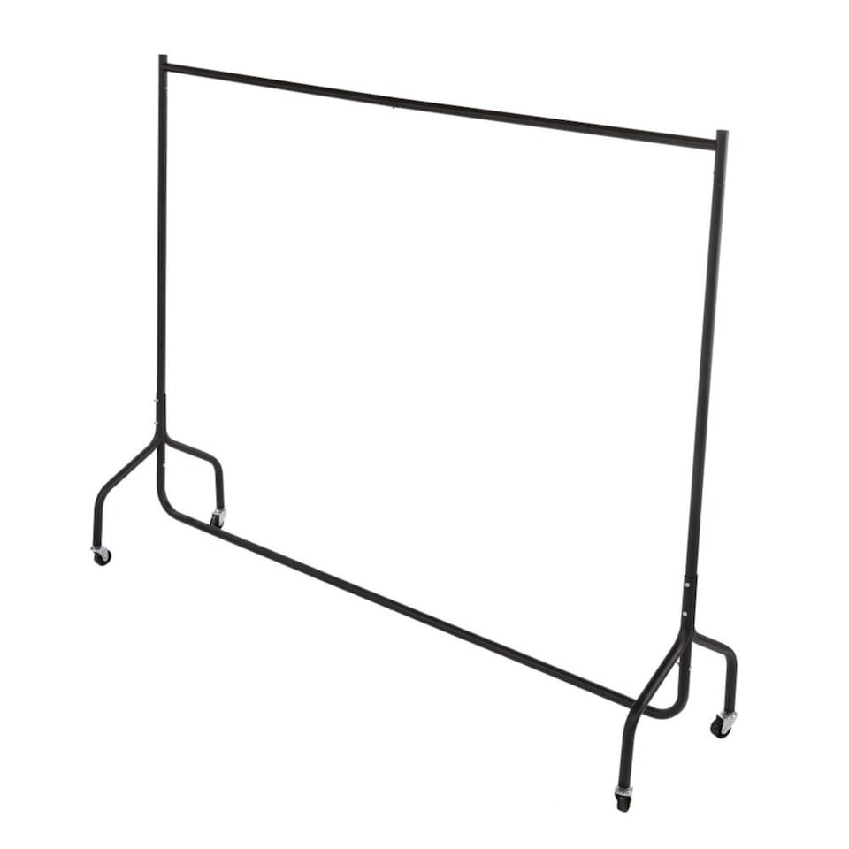 image 1 of Oypla 6ft Garment Clothes Rail Super Heavy Duty All Metal Black Black | One Size