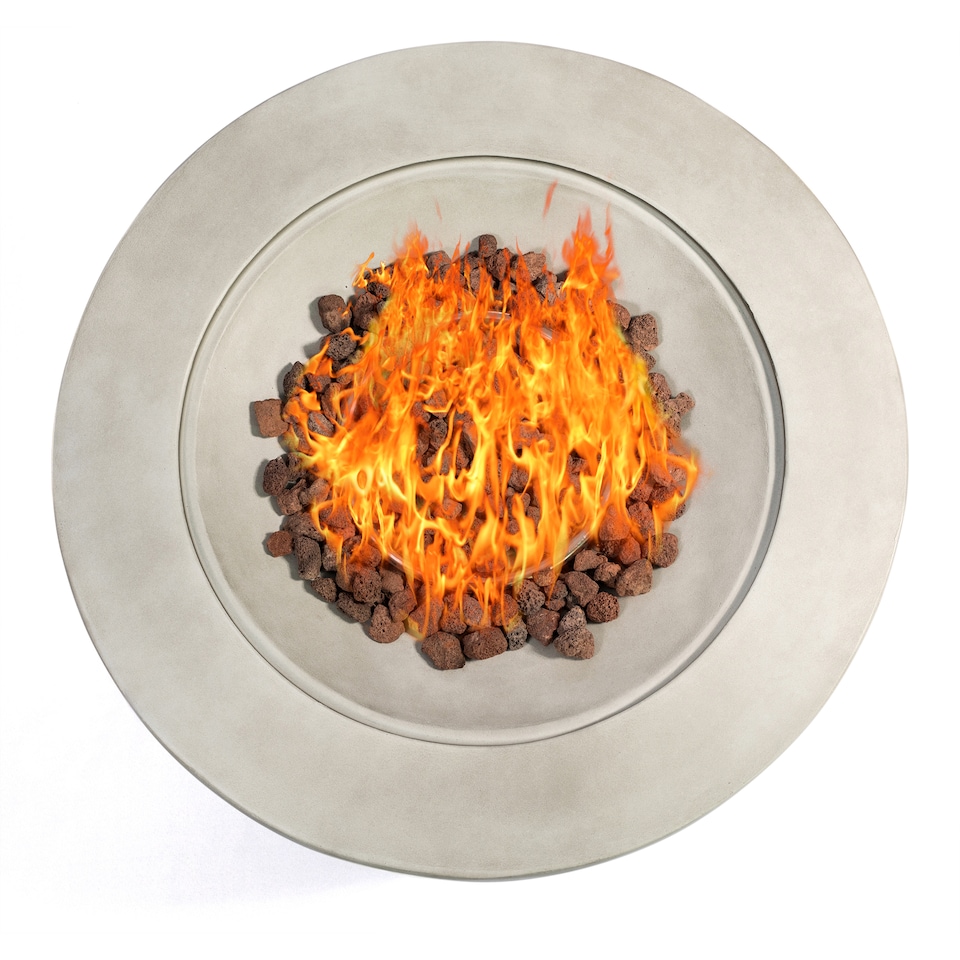 image 1 of MDA Designs TABITI Light Grey Gas Fire Pit for Garden & Patio Luxurious Eco-Stone Finish Outdoor Heater