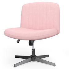 Rattantree Ergonomic Cross Legged Office Chair Armless Velvet Desk Chair
