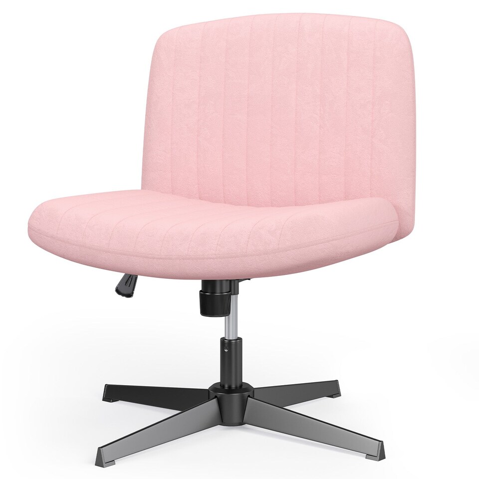 image 1 of Rattantree Ergonomic Cross Legged Office Chair Armless Velvet Desk Chair