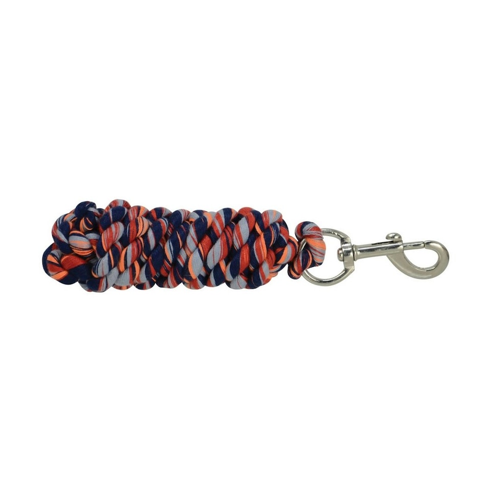 Hy Three Toned Lead Rope - Grey/Red/Navy/Orange - 2m