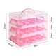 image 6 of VonShef Pink Cupcake Carrier with Handle 3 Tier Up to 36 Cakes
