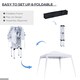 image 4 of Outsunny 3 M x 3 M Base 2.5 M x 2.5 M Top Pop Up Gazebo, 2 Person Setup Instant with Carry Bag, Height Adjustable Slant Leg Party Tent Instant Event Shelter for Garden, Patio | White