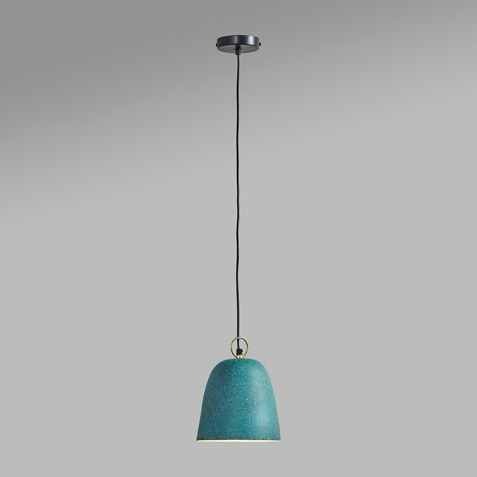 image 1 of ValueLights Contemporary Speckled Green Dome Ceiling Pendant Light Fitting