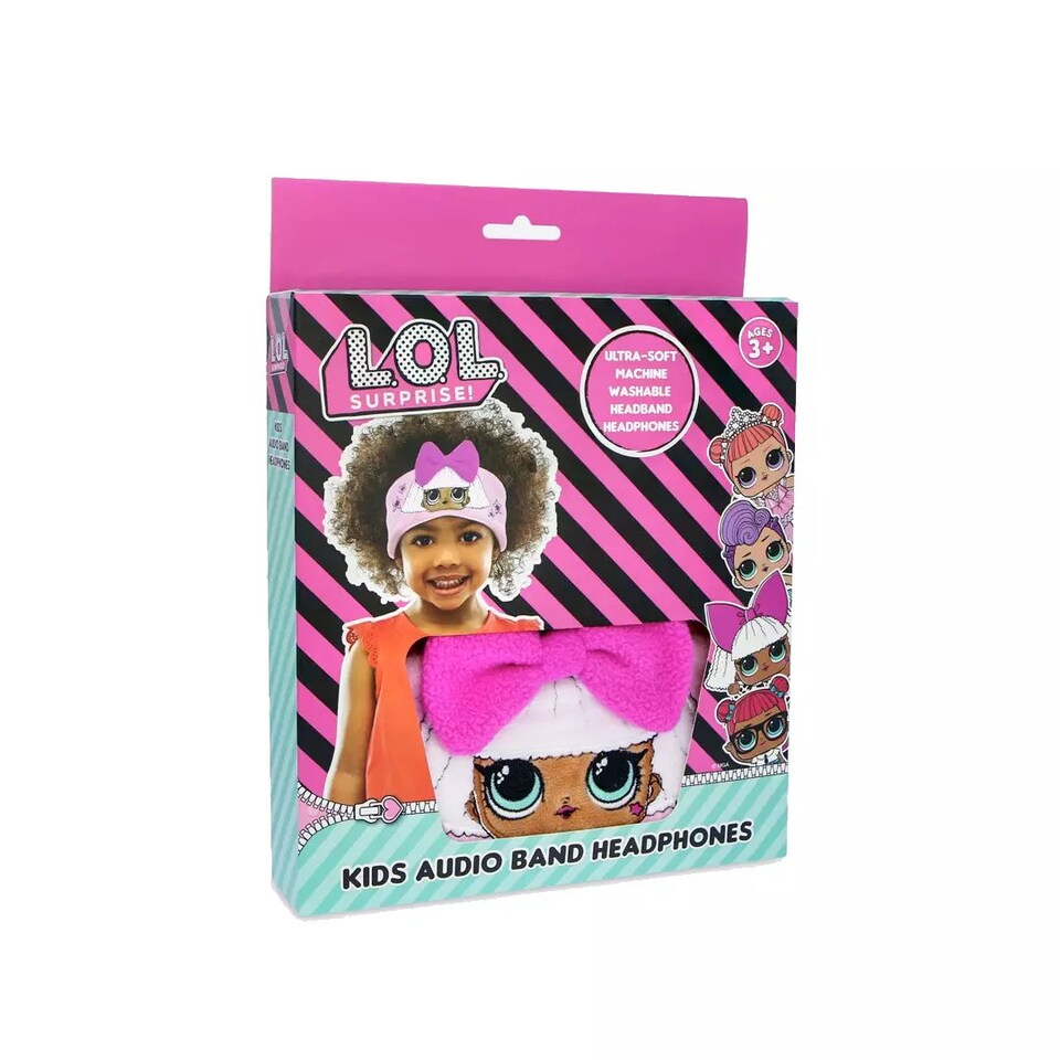 image 1 of L.O.L Surprise! Kid's Fleece Audio Band Washable Wired Headphones | Pink