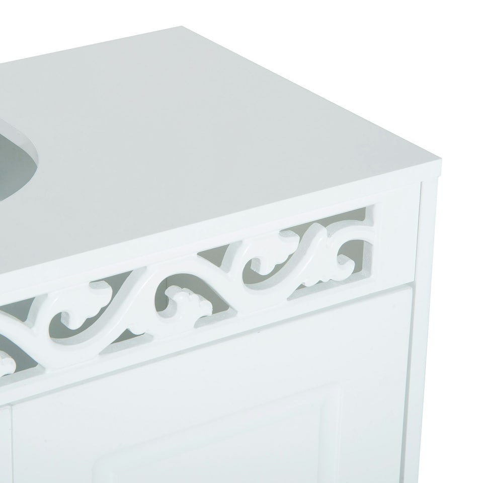 image 1 of HOMCOM Sink Cabinet Basin Bathroom Cupboard Shelf Storage Unit Furniture 